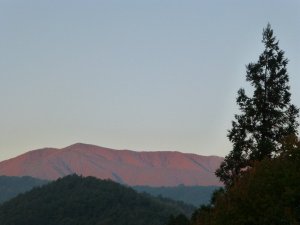 洗馬宿　朝焼け